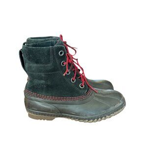 Sorel Womens Snow Boots size 5 Cheyanne Winter Duck Lace Black Suede